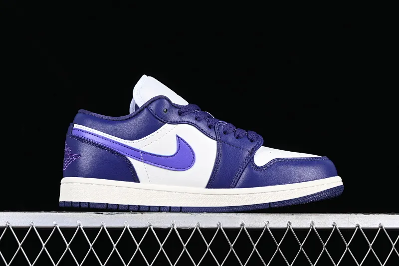 All categories Air Jordan Jordan series basketball shoes Air Jordan 1 Low Z version Air Jordan 1 Low AJ1 Joe 1 white and purple cultural low-top casual sneakers DC0774-502
